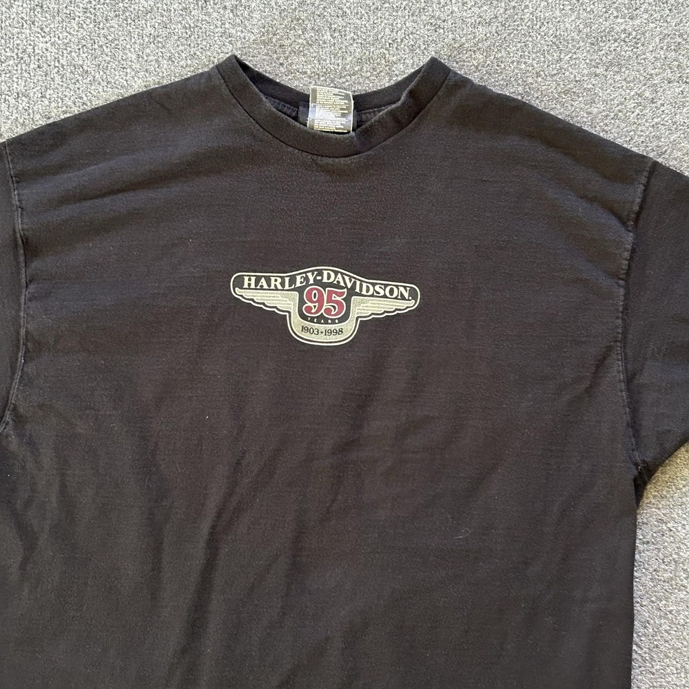 Vintage Harley-Davidson Shirt Mens XL Black 95th Anniversary Graphic Tee USA